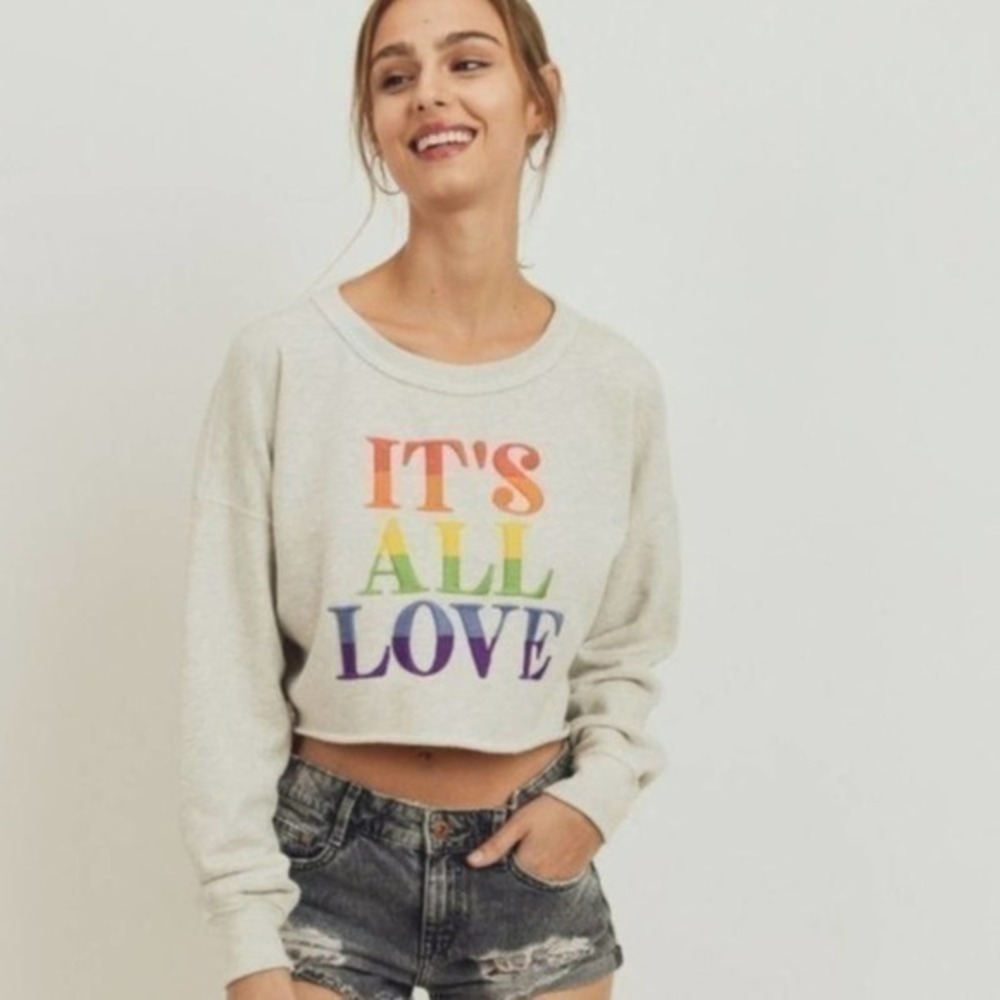 It's All Love Rainbow Pullover - Large